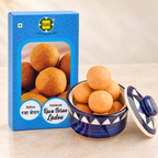 Rava Besan Ladoo - With Sugar